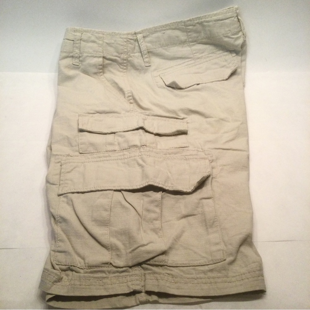 Plugg Khaki Cargo Shorts 30 Tactical Hiking Outdoor Y2K Baggy Grunge Skater